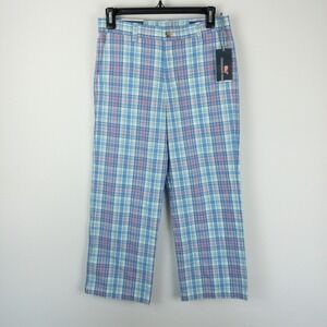 Vineyard‎ Vines Boys Size 16 Seafeather Plaid Breaker Pants Blue Green